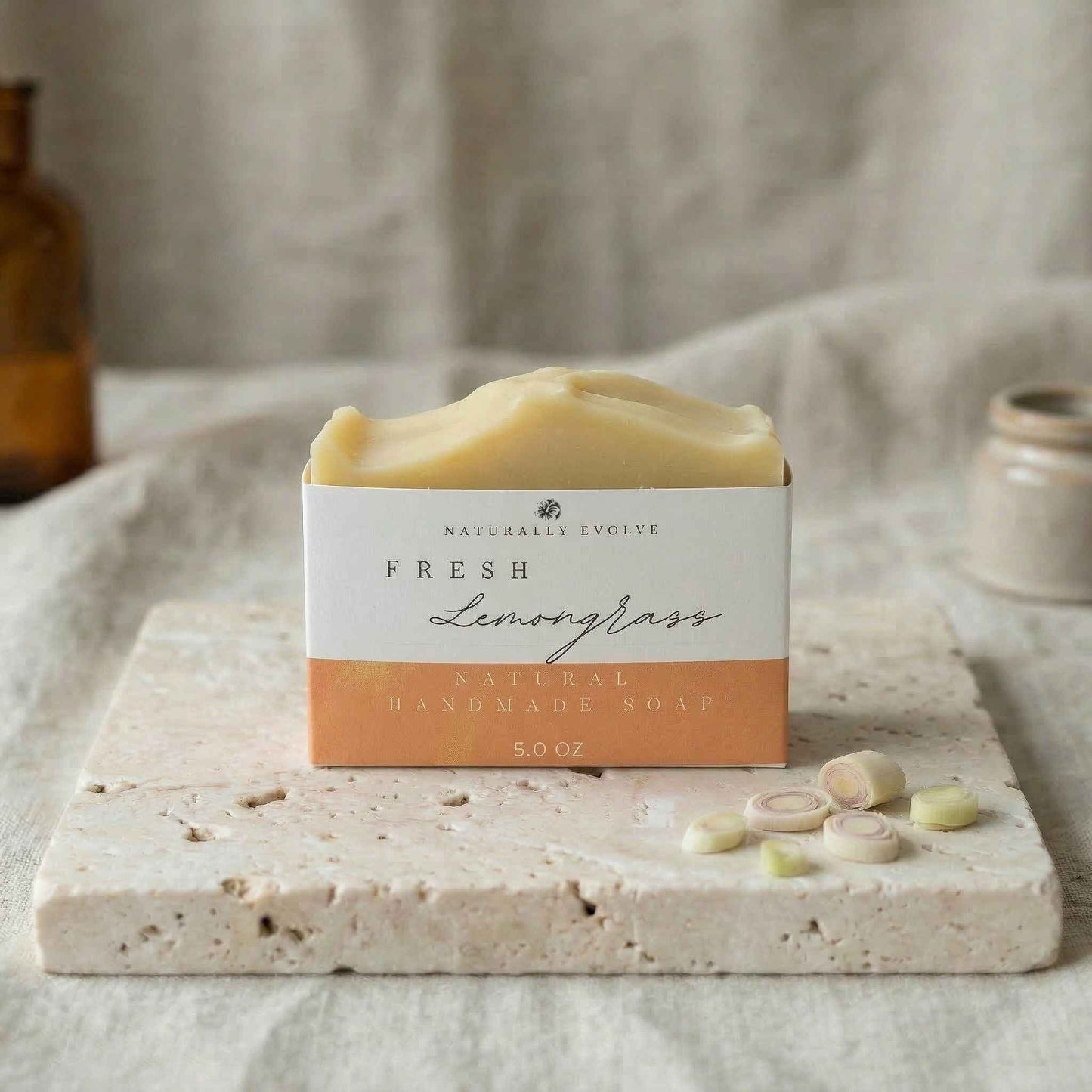 natural lemongrass soap bar for refreshing clean skin and daily cleansing