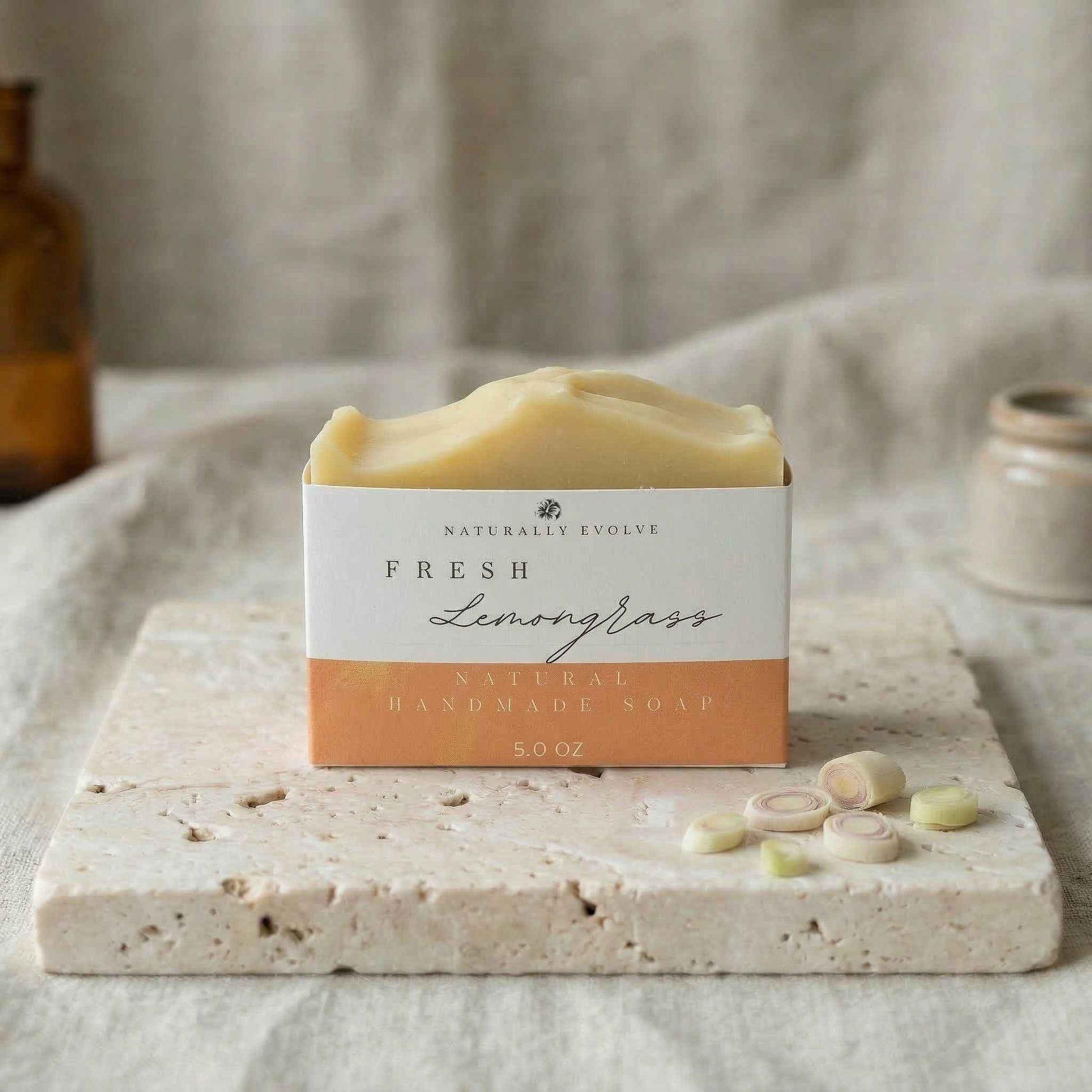 natural lemongrass soap bar for refreshing clean skin and daily cleansing