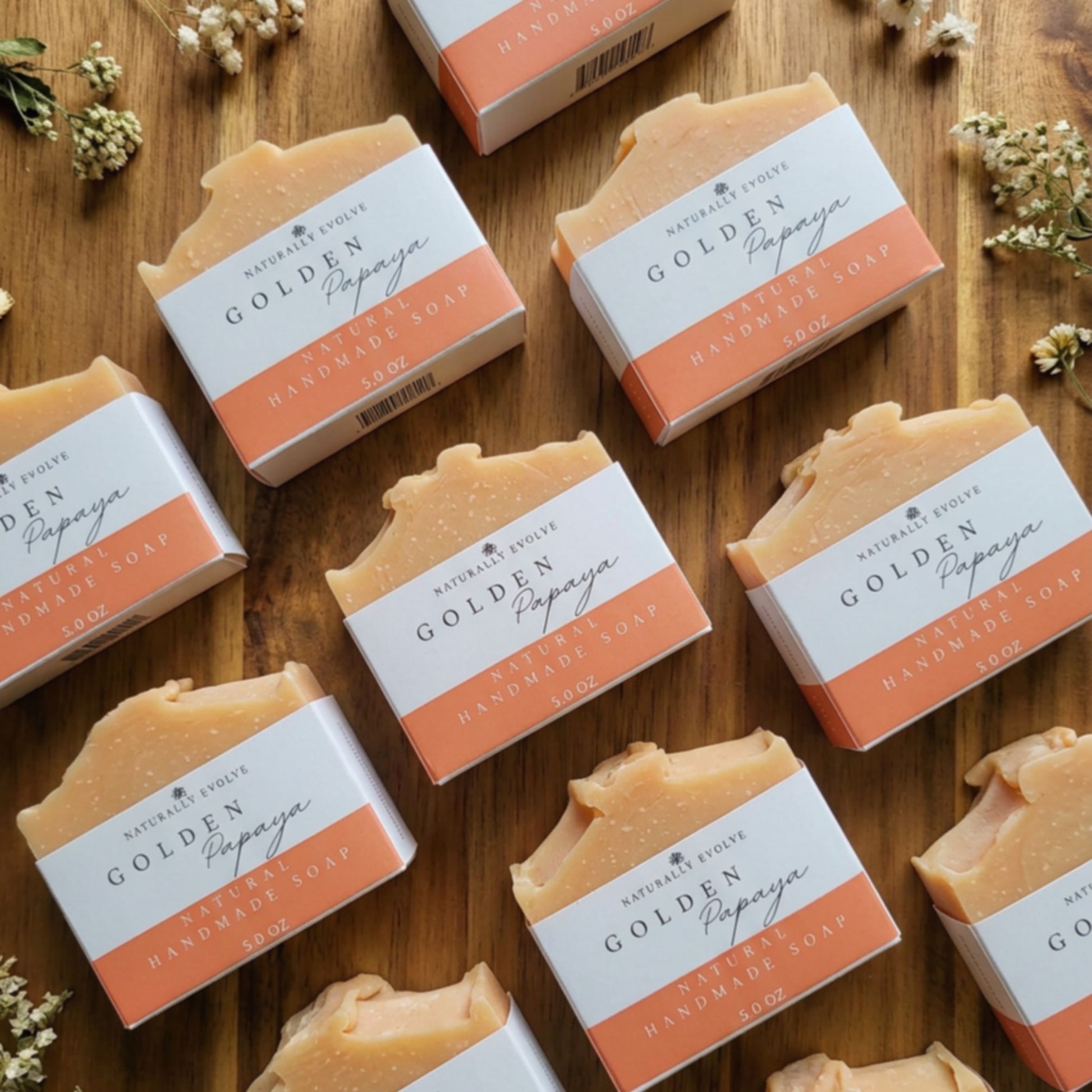 brightening natural soap bar with golden papaya for radiant glowing skin